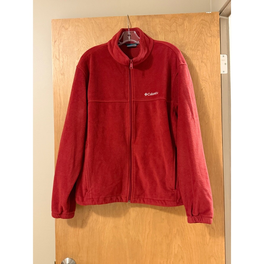 Columbia Mens XL Red Fleece Full Zip Jacket Mock Neck RN 69724 CA 05367